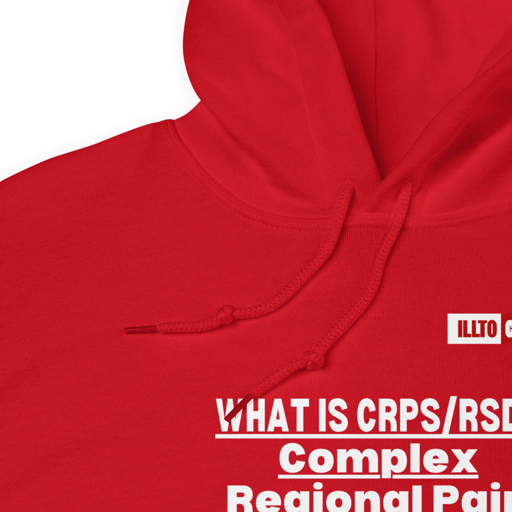 Red Hoodie Detail 1 - ILLTOCHILL Complex regional pain syndrome awareness 'Nervous system Malfunction' crpsrsd gift Unisex Hoodie.