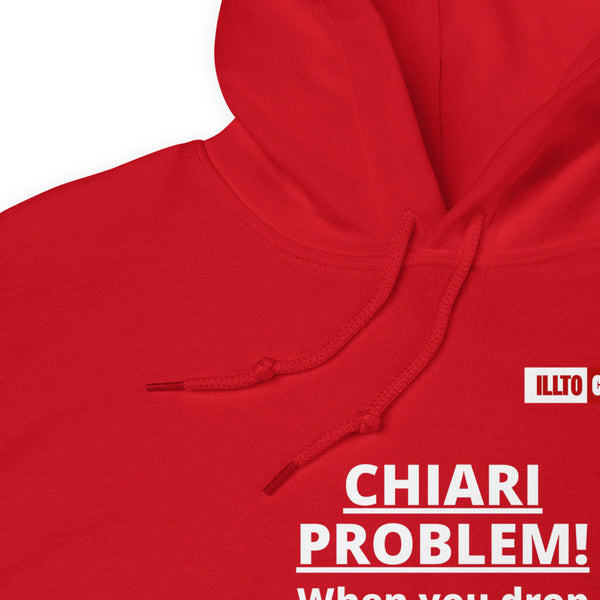 Red Hoodie Detail 1 - ILLTOCHILL CHIARI malformation problem awareness educational CM gift Unisex Hoodie.