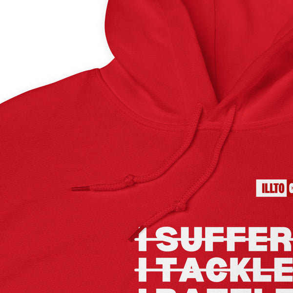 Red Hoodie Detail 1 - ILLTOCHILL Complex regional pain syndrome awareness 'I battle CRPS' support gift Unisex Hoodie.