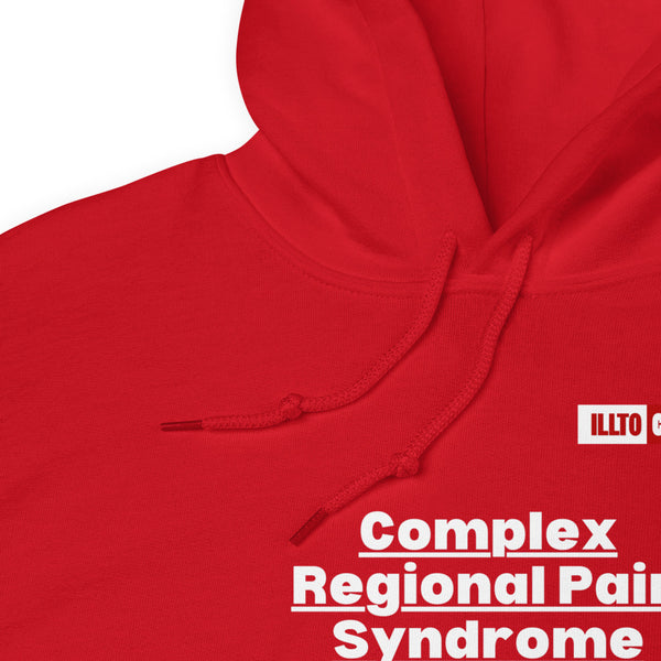 Red Hoodie Detail 1 - ILLTOCHILL Complex regional pain syndrome Awareness 'Pain Make You Feel Alive' CRPS gift Unisex Hoodie.