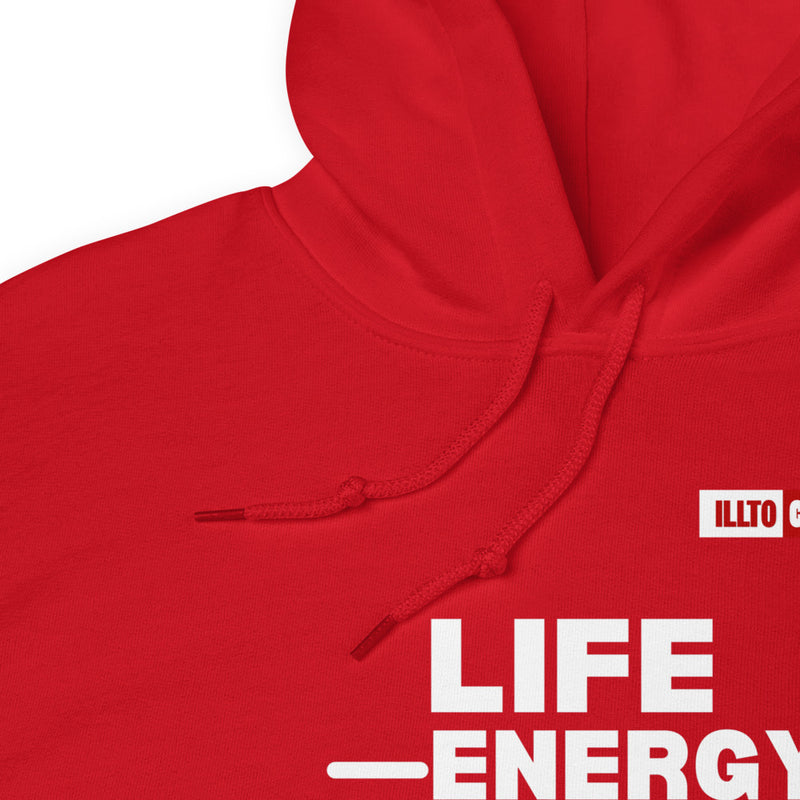 Red Hoodie Detail 1 - ILLTOCHILL Fibromyalgia awareness 'Life - Energy = Fibromyalgia' funny fibro gift Unisex Hoodie.