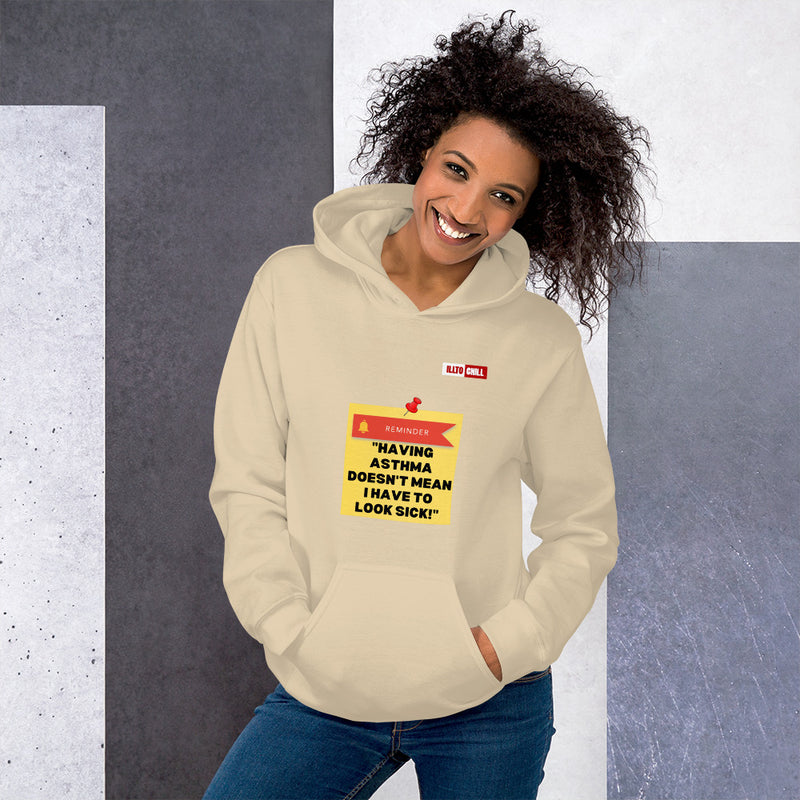 Sand Hoodie Front 4 - ILLTOCHILL Asthma Reminder quote, Asthma awareness Gift Unisex Hoodie