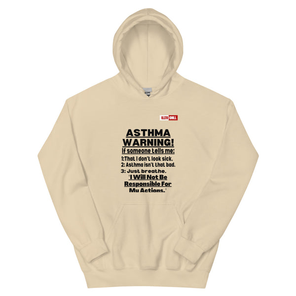 Sand Hoodie Front 1 - ILLTOCHILL 'Asthma Warning' funny asthma awareness gift Unisex Hoodie