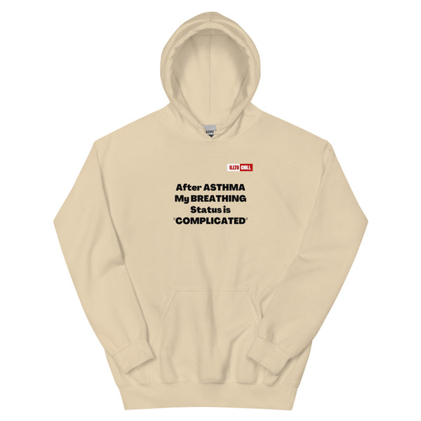 Sand Hoodie Front 1 - ILLTOCHILL Asthma awareness 'Breathing status complicated' funny asthma gift Unisex Hoodie