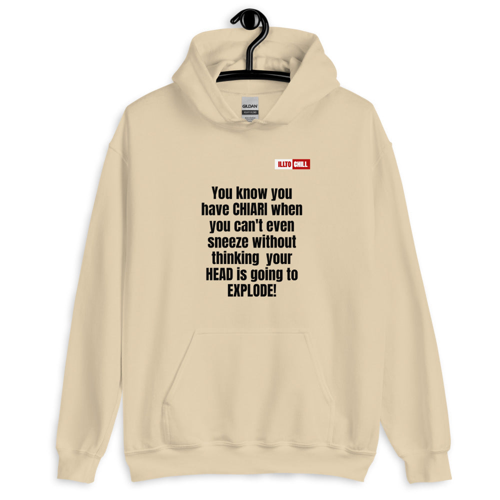 Sand Hoodie Front 2 - ILLTOCHILL CM Chiari Malformation struggles quote gift Unisex Hoodie.