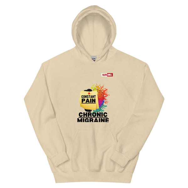 Sand Hoodie Front 1 - ILLTOCHILL Chronic Migraine 'Constant Pain' migraine support gift Unisex Hoodie.
