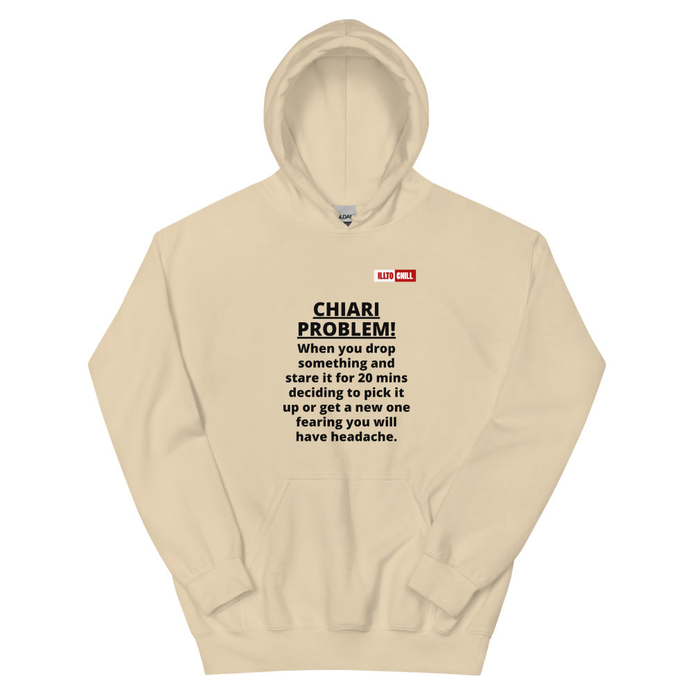 Sand Hoodie Front 1 - ILLTOCHILL CHIARI malformation problem awareness educational CM gift Unisex Hoodie.