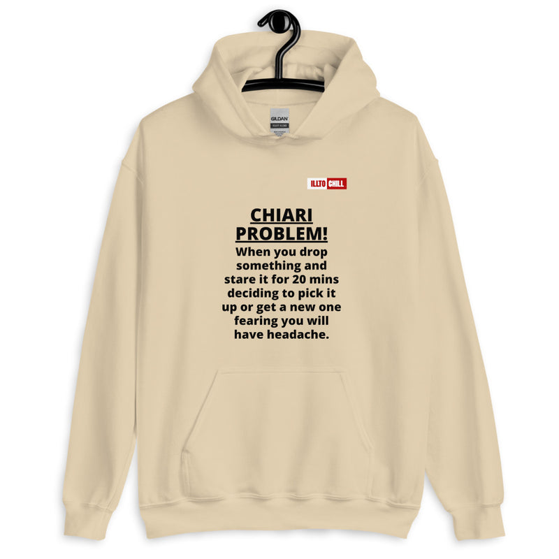 Sand Hoodie Front 2 - ILLTOCHILL CHIARI malformation problem awareness educational CM gift Unisex Hoodie.