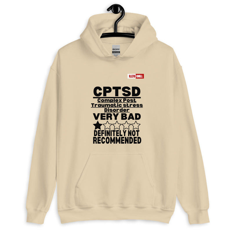 Sand Hoodie Front 2 - ILLTOCHILL CPTSD Review, Complex post traumatic stress disorder sarcastic gift Unisex Hoodie.