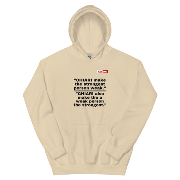 Sand Hoodie Front 1 - ILLTOCHILL CM Chiari Malformation Awareness, 'Chiari makes the weakest peron strongest' Gift Unisex Hoodie.