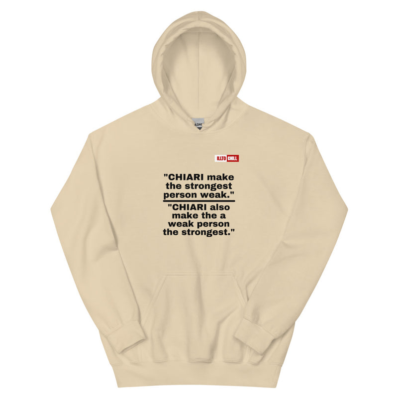 Sand Hoodie Front 1 - ILLTOCHILL CM Chiari Malformation Awareness, 'Chiari makes the weakest peron strongest' Gift Unisex Hoodie.