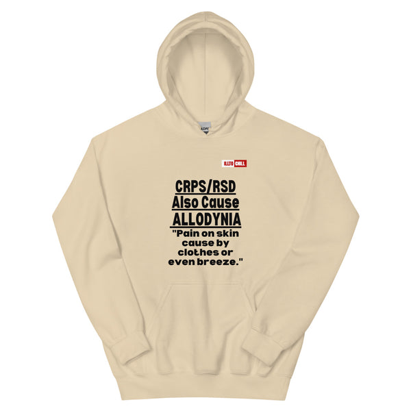 Sand Hoodie Front 1 - ILLTOCHILL Complex regional pain syndrome awareness 'CRPS,RSD causes Allodynia' educational gift Unisex Hoodie.