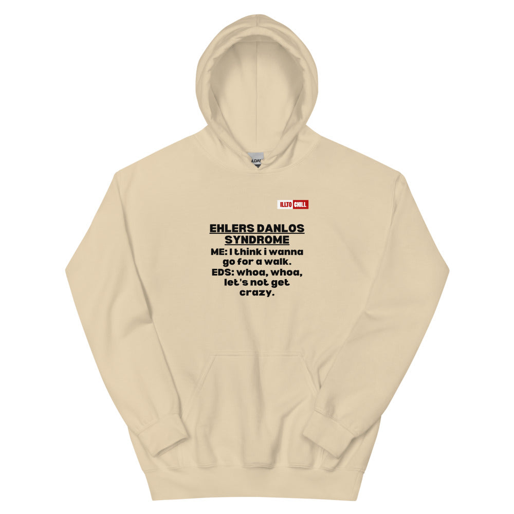 Sand Hoodie Front 1 - ILLTOCHILL Ehlers danlos syndrome awareness 'Internal Eds conversation' funny Ehlers-danlos gift Unisex Hoodie.