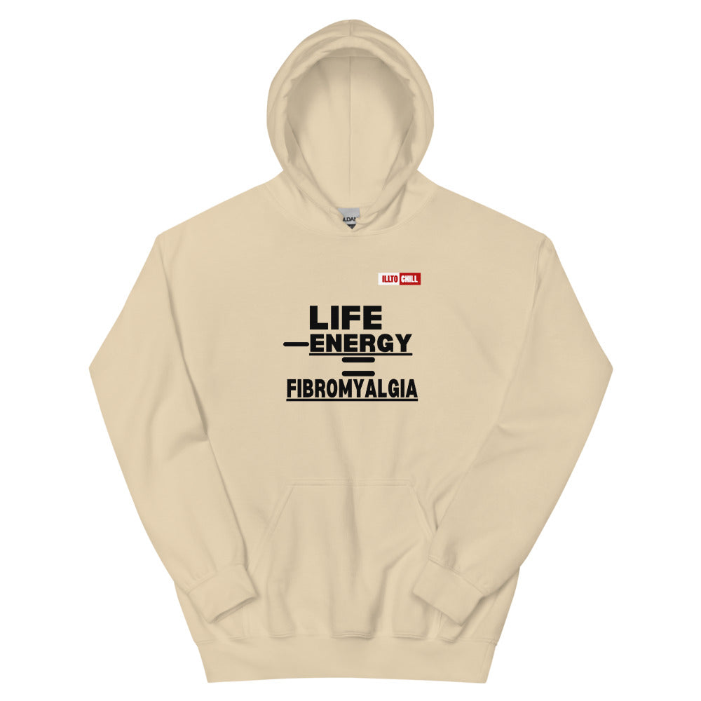 Sand Hoodie Front 1 - ILLTOCHILL Fibromyalgia awareness 'Life - Energy = Fibromyalgia' funny fibro gift Unisex Hoodie.