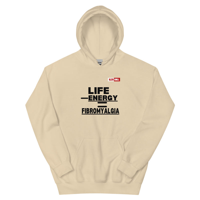 Sand Hoodie Front 1 - ILLTOCHILL Fibromyalgia awareness 'Life - Energy = Fibromyalgia' funny fibro gift Unisex Hoodie.