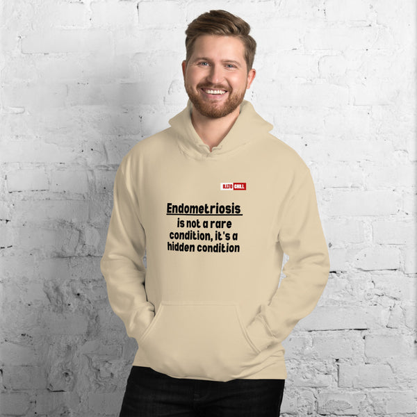 Sand Hoodie Front 3 - ILLTOCHILL Endometriosis awareness educational quote endo gift Unisex Hoodie.