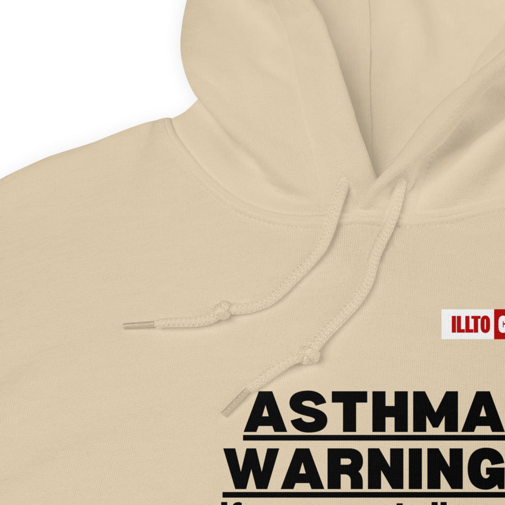 Sand Hoodie Detail 1 - ILLTOCHILL 'Asthma Warning' funny asthma awareness gift Unisex Hoodie