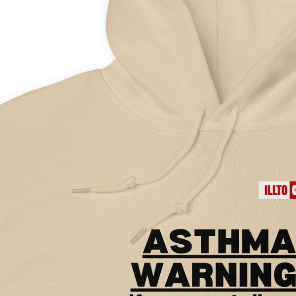 Sand Hoodie Detail 1 - ILLTOCHILL 'Asthma Warning' funny asthma awareness gift Unisex Hoodie