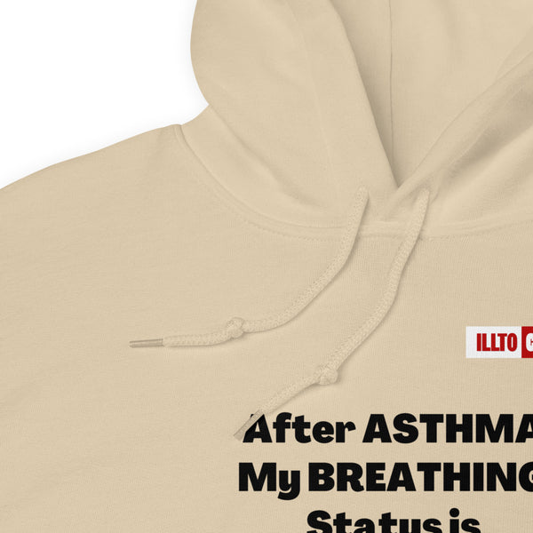 Sand Hoodie Detail 1 - ILLTOCHILL Asthma awareness 'Breathing status complicated' funny asthma gift Unisex Hoodie