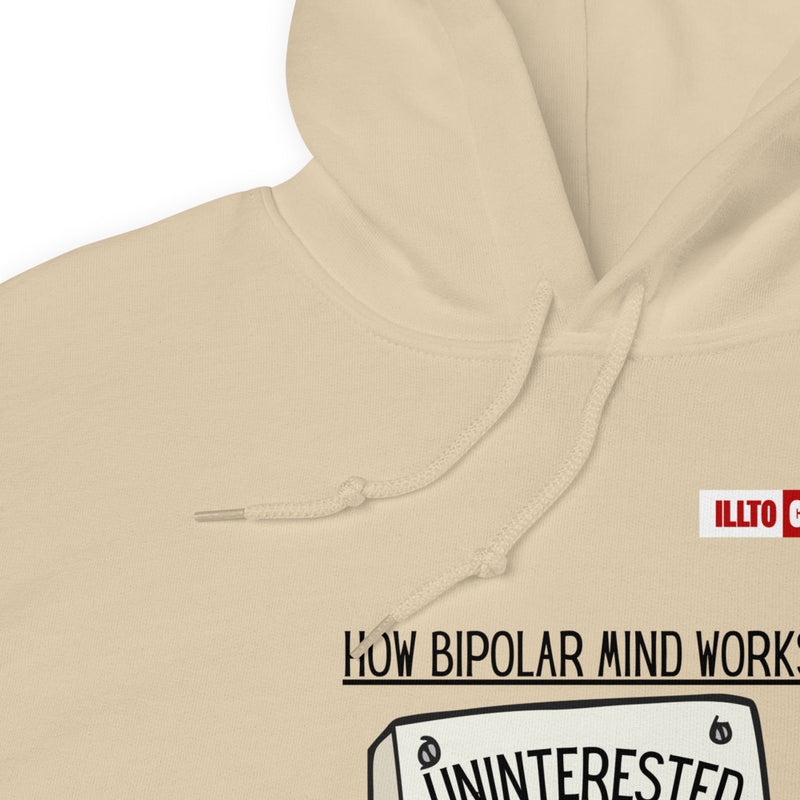 Sand Hoodie Detail 1 - ILLTOCHILL Bipolar disorder awareness 'How bipolar mind works' sarcastic gift Unisex Hoodie