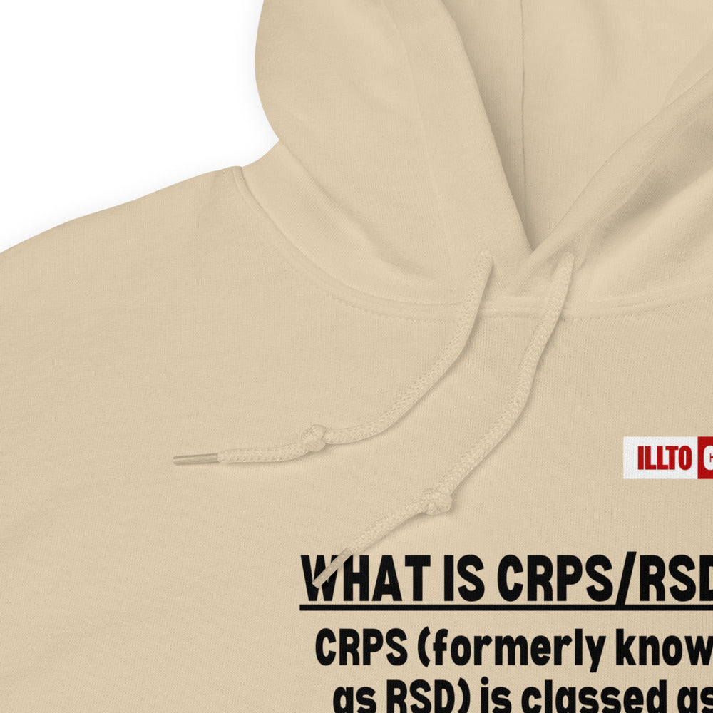 Sand Hoodie Detail 1 - ILLTOCHILL Complex regional pain syndrome awareness 'What is CRPS,RSD' gift Unisex Hoodie.