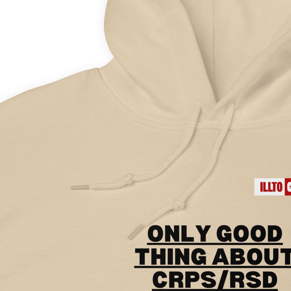 Sand Hoodie Detail 1 - ILLTOCHILL Complex regional pain syndrome awareness 'Only good thing about crpsrsd' gift Unisex Hoodie.