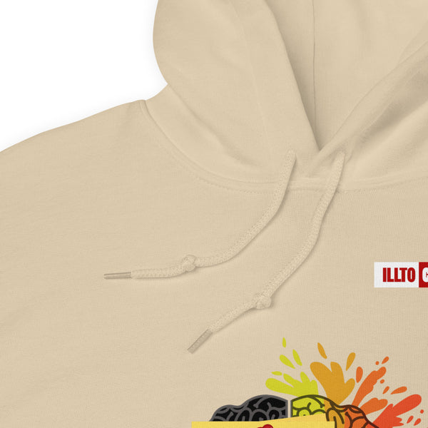 Sand Hoodie Detail 1 - ILLTOCHILL CPTSD 'Out of order' Complex post traumatic stress disorder Awareness gift Unisex Hoodie.