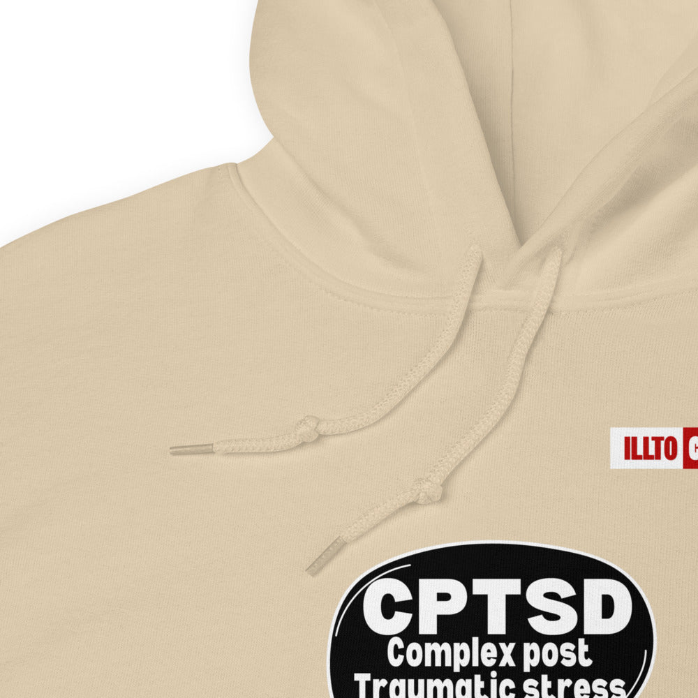 Sand Hoodie Detail 1 - ILLTOCHILL Complex post traumatic stress disorder awareness 'Agonizing idea' cptsd gift Unisex Hoodie.