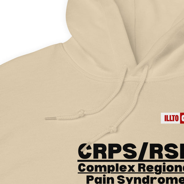 Sand Hoodie Detail 1 - ILLTOCHILL Complex Regional Pain Syndrome 'Last thing to think about' crps awareness Unisex Hoodie.