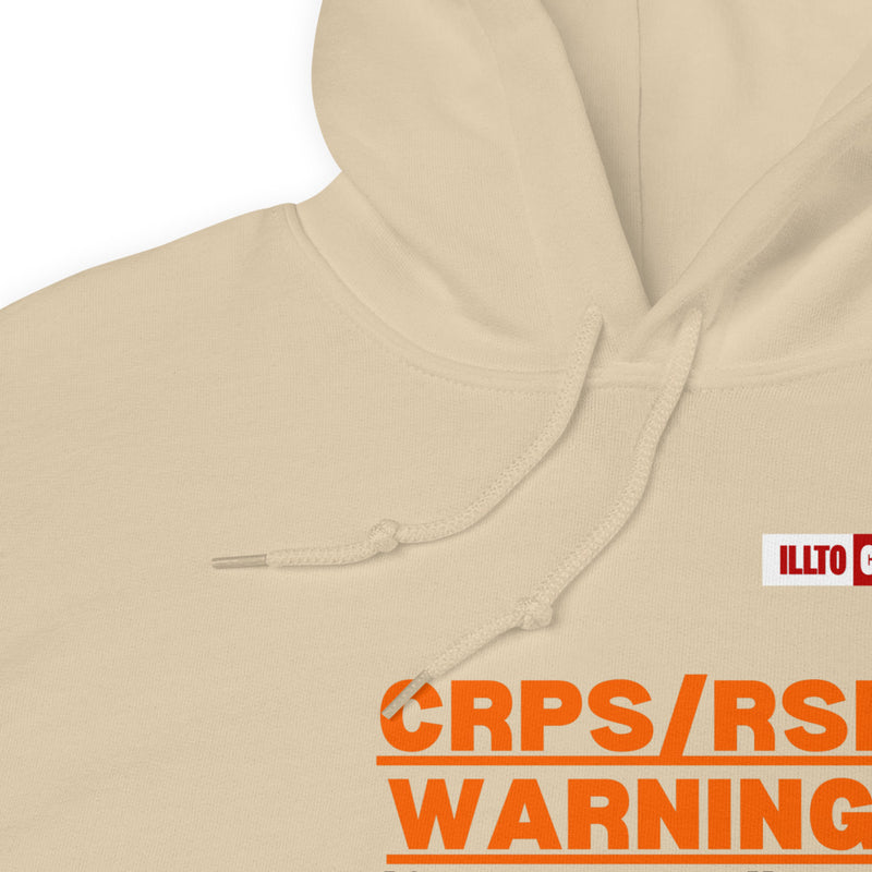 Sand Hoodie Detail 1 - ILLTOCHILL 'Complex regional pain syndrome Warning' CRPSRSD awareness sarcastic gift Unisex Hoodie.