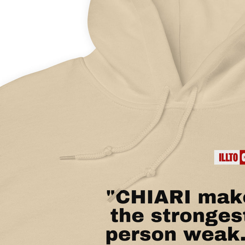 Sand Hoodie Detail 1 - ILLTOCHILL CM Chiari Malformation Awareness, 'Chiari makes the weakest peron strongest' Gift Unisex Hoodie.