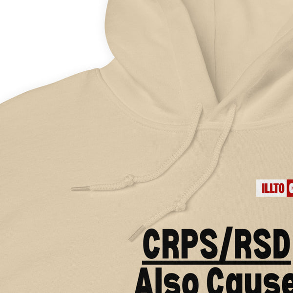 Sand Hoodie Detail 1 - ILLTOCHILL Complex regional pain syndrome awareness 'CRPS,RSD causes Allodynia' educational gift Unisex Hoodie.