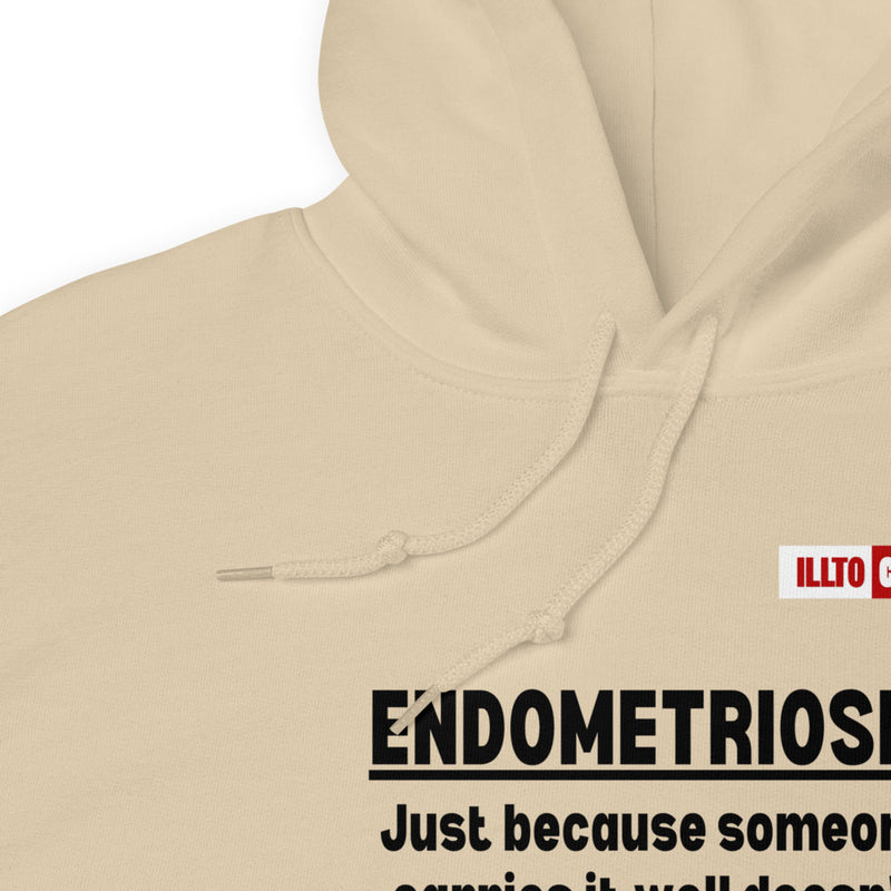 Sand Hoodie Detail 1 - ILLTOCHILL Endometriosis awareness ' If I carry it well, doesn't mean it isn't heavy' endo support gift Unisex Hoodie.