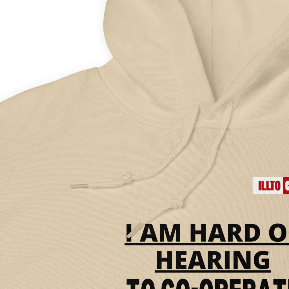 Sand Hoodie Detail 1 - ILLTOCHILL Hard of hearing 'Co-opration Steps' hearing impaired gift Unisex Hoodie.
