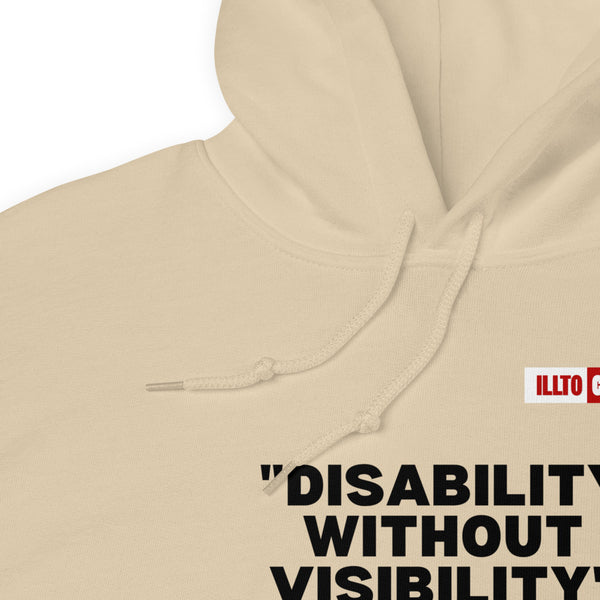 Sand Hoodie Detail 1 - ILLTOCHILL Fibromyalgia awareness 'Disability without visibility' fibro gift Unisex Hoodie.