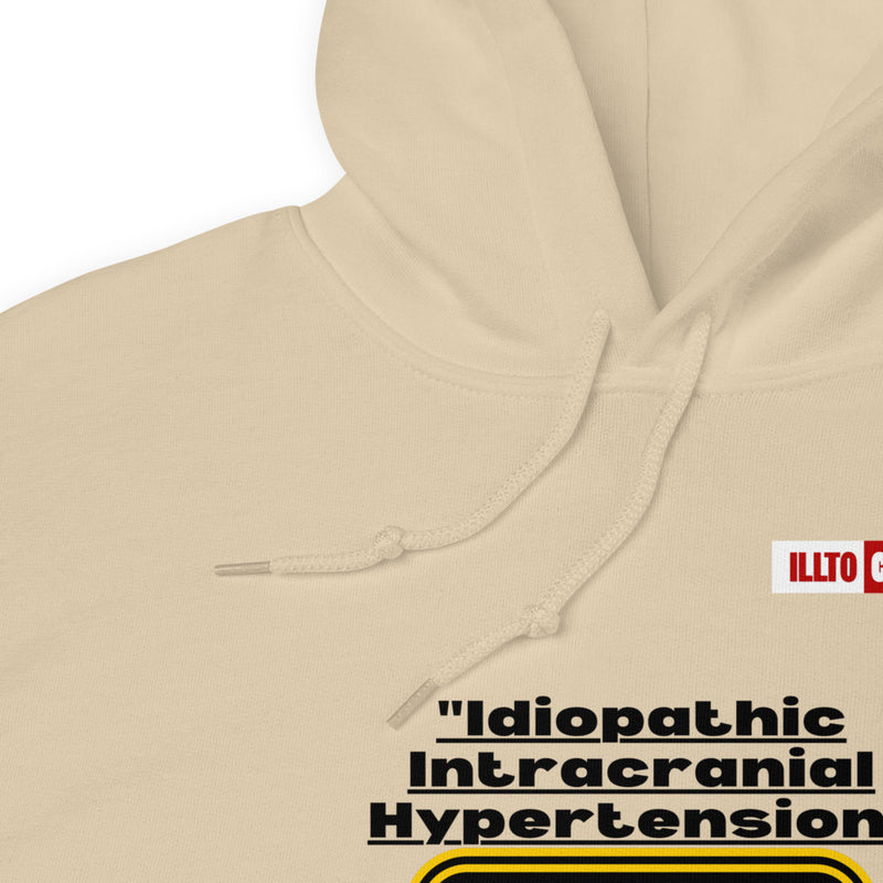 Sand Hoodie Detail 1 - ILLTOCHILL ILLTOCHILL Idiopathic intracranial hypertension awareness 'Warning sign' IIH gift Unisex Hoodie.