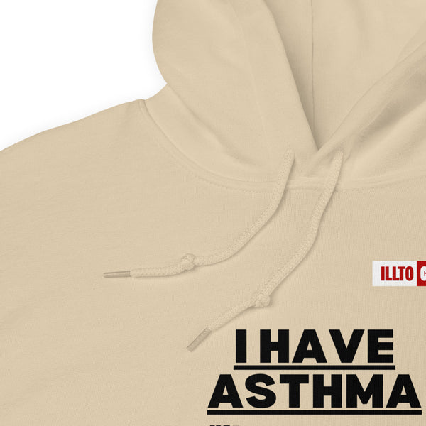 Sand Hoodie Detail 1 - ILLTOCHILL I have Asthma pun quote, Asthma awareness Gift Unisex Hoodie.