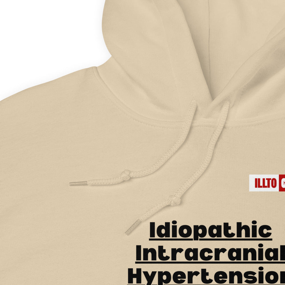 Sand Hoodie Detail 1 - ILLTOCHILL Idiopathic intracranial hypertension 'Think it's hard to say' Sarcastic IIH gift Unisex Hoodie.