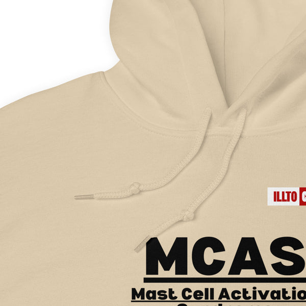 Sand Hoodie Detail 1 - ILLTOCHILL Mast cell activation syndrome awareness 'MCAS Review' funny gift Unisex Hoodie.