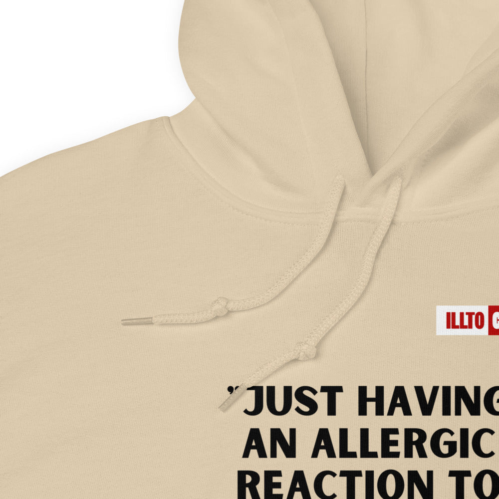 Sand Hoodie Detail 1 - ILLTOCHILL Mast Cell Activation Syndrome 'Allergic reaction to the universe' funny MCAS gift Unisex Hoodie.