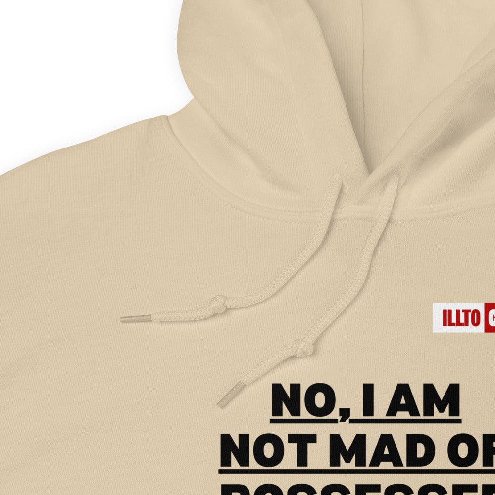 Sand Hoodie Detail 1 - ILLTOCHILL I have Tourette syndrome 'Not Mad or Possessed' Tourette awareness gift Unisex Hoodie.