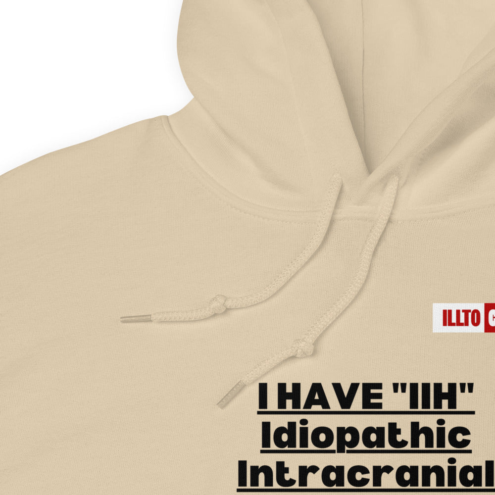 Sand Hoodie Detail 1 - ILLTOCHILL Idiopathic intracranial hypertension 'Nightmare starts when you wake up' IIH support gift Unisex Hoodie.