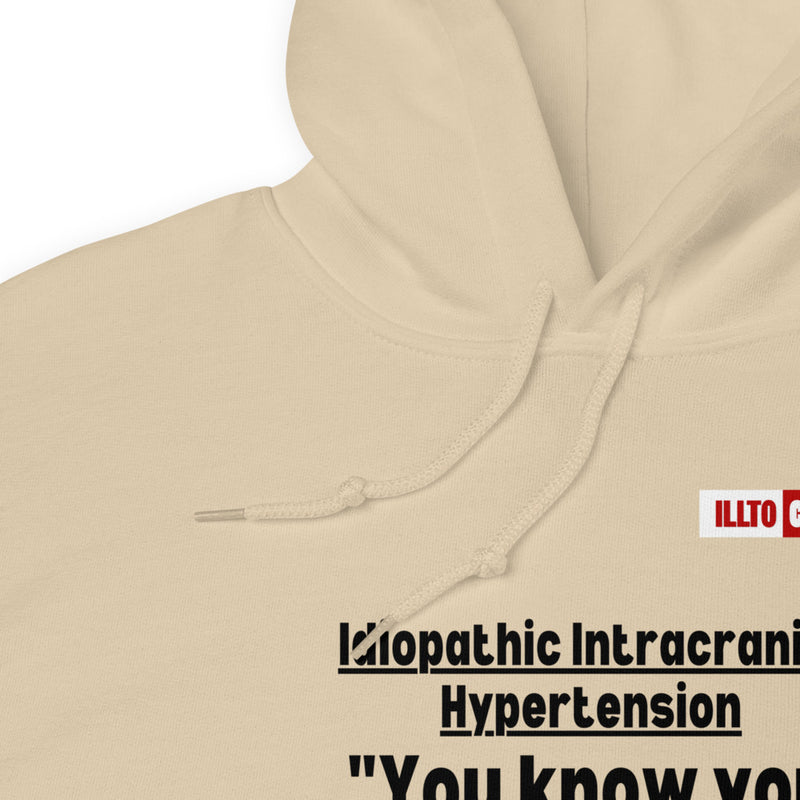 Sand Hoodie Detail 1 - ILLTOCHILL Idiopathic intracranial hypertension 'Wish just had headache' IIH awareness gift Unisex Hoodie.
