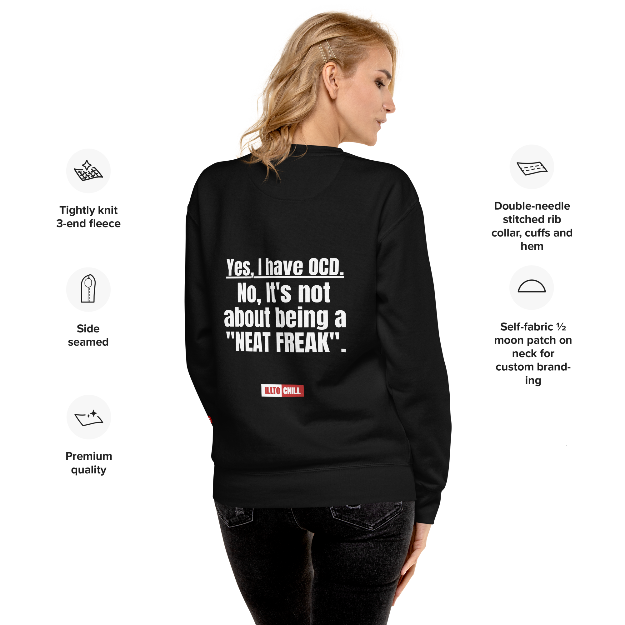 OCD Still Here: Unisex Premium Sweatshirt for Every Intrusive Thinker | ILLTOCHILL