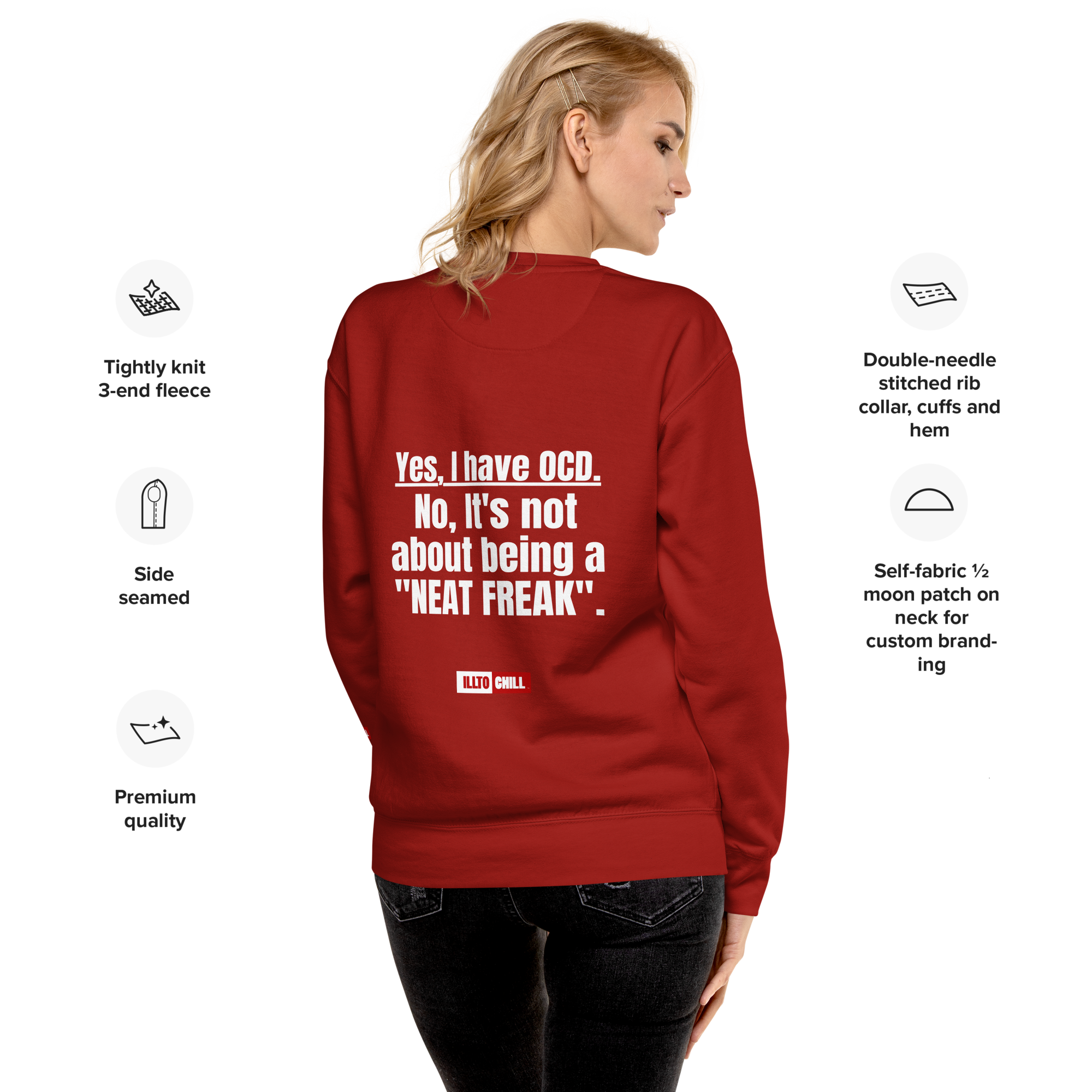OCD Still Here: Unisex Premium Sweatshirt for Every Intrusive Thinker | ILLTOCHILL