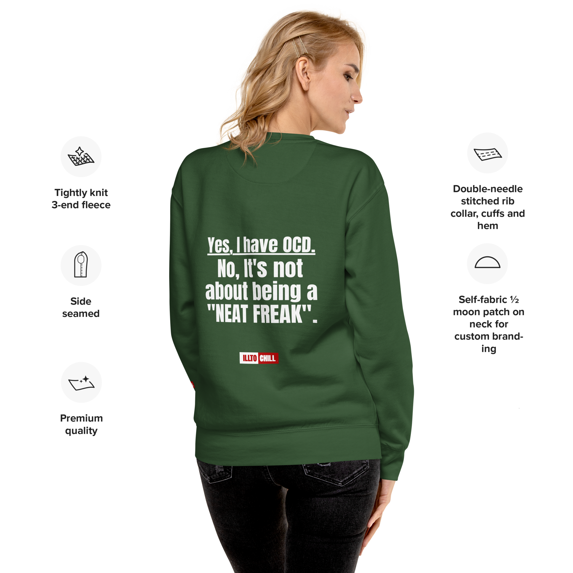 OCD Still Here: Unisex Premium Sweatshirt for Every Intrusive Thinker | ILLTOCHILL