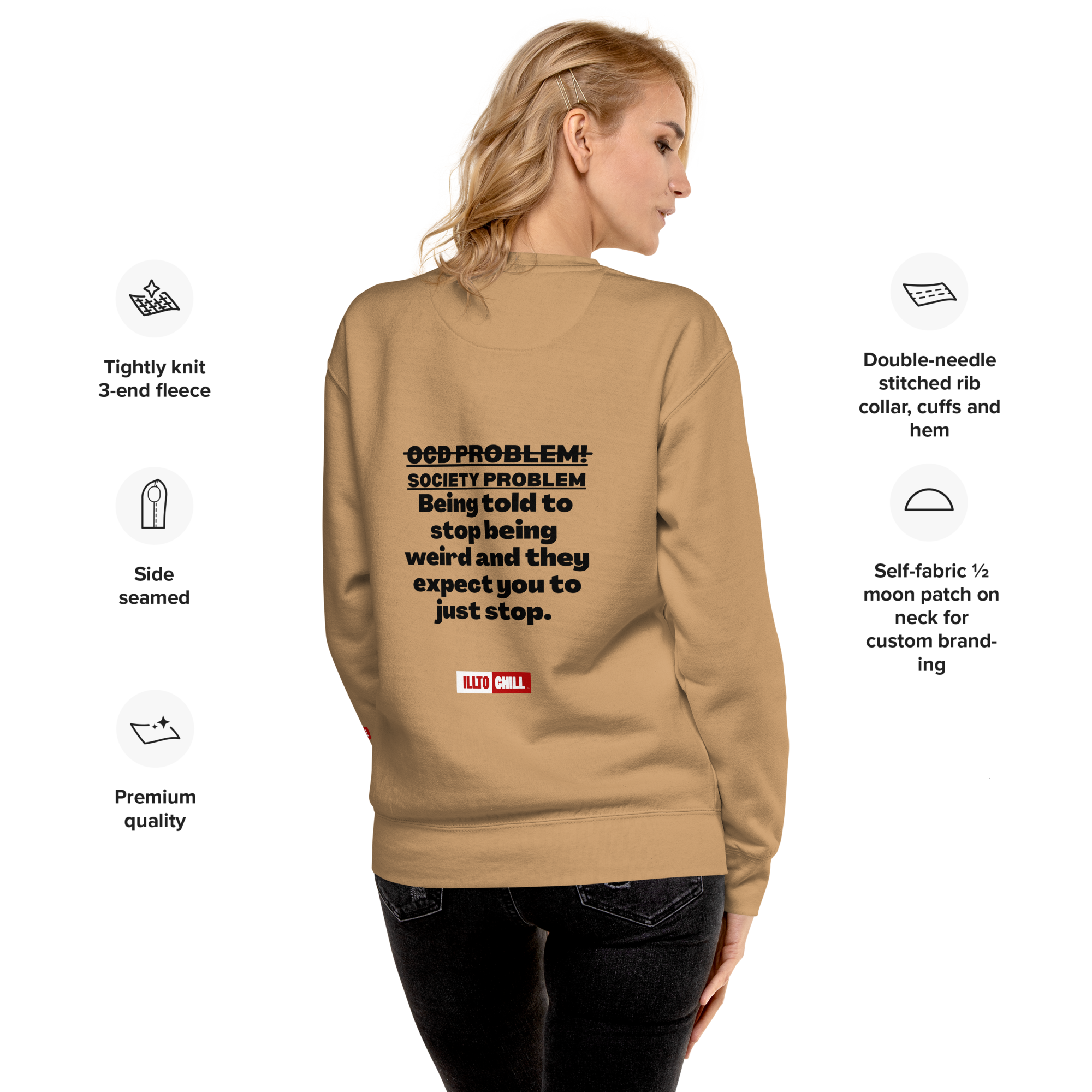 OCD Loud and Showing Up: Unisex Premium Sweatshirt for Every Intrusive Thinker | ILLTOCHILL