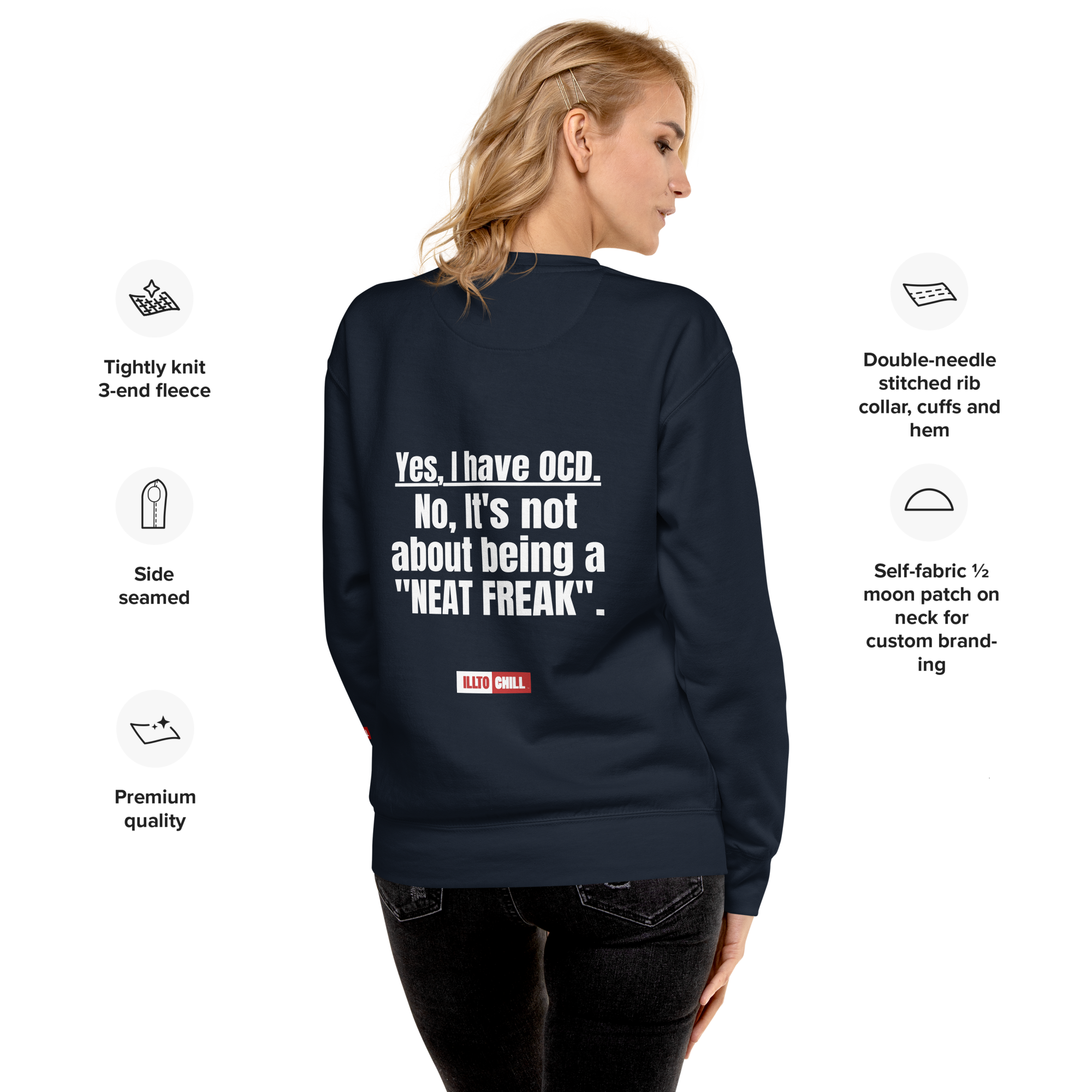 OCD Still Here: Unisex Premium Sweatshirt for Every Intrusive Thinker | ILLTOCHILL
