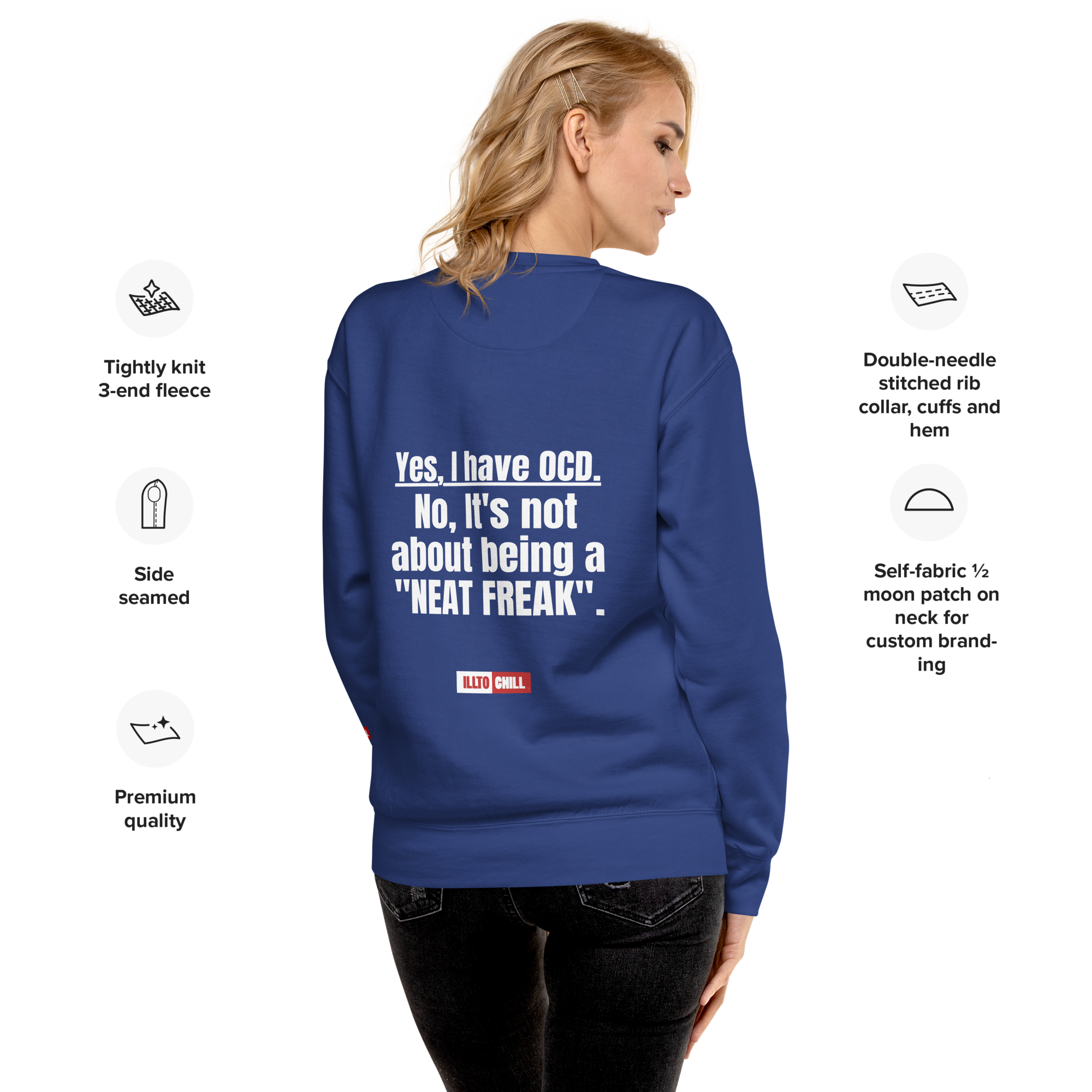 OCD Still Here: Unisex Premium Sweatshirt for Every Intrusive Thinker | ILLTOCHILL